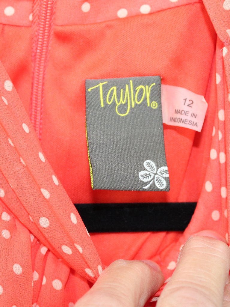 Taylor Sleeveless Halter Neck Polka Dot Dress Nwt Sz 12 Midi — image 5 of 8